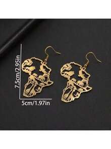 1 Pair Elegant Minimalist Geometric Asymmetrical Line Design Earrings - Yellow Gold - View 3