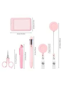 Bộ văn phòng phẩm di động 2D Macron Color System dành cho bác sĩ và y tá bệnh viện, bao gồm kéo gấp để cắt gạc, kẹp thẻ có khóa kéo, bút bi có thể nạp mực, bút dạ quang và bộ thẻ ID/danh thiếp unisex. Quà tặng dành cho mẹ, cha, lễ tốt nghiệp và giáo viên. - Nhiều màu - Xem 10