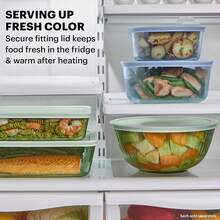 Colors Tinted (3-Pack, Full Set) Sculpted Tinted Glass Mixing Bowls With Plastic Lids, Nesting Space Saving Set Of Bowls For Prepping And Baking - 淺藍色 - 查看 3