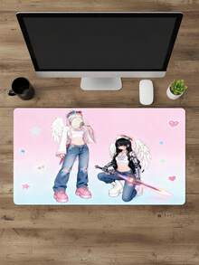 Tấm lót chuột cỡ XXXL cực lớn, bề mặt nhẵn mịn, kích thước 39,37"X19,69", đế cao su chống trượt, chống thấm nước, họa tiết hai góc, phù hợp cho chuột có dây/không dây, sử dụng tại văn phòng/nhà, món quà tuyệt vời. - Xem 1