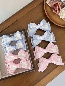 2件套女士休闲优雅甜美洛丽塔风心形发夹，铁合金鸭嘴夹，适合日常通勤、婚礼、音乐节、节日派对、生日、购物、旅行、摄影等各种场合。送给闺蜜的绝佳礼物，发夹 - 彩色 - 查看 16