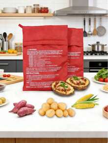 1pc Reusable Microwave Potato Cooking Bag, Multi-Layer Structure, Fast And Convenient, Suitable For Potatoes, Corn And Various Ingredients, Non-Electric And Battery-Free, Practical Cookware For Kitchen, Essential For Household Cooking, Ideal For Renters, Slouchy People, And Food Lovers, Practical Housewarming Or Holiday Gift - Multicolor - View 12