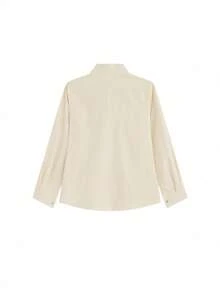2024 New Vintage American Style Yellow Striped Embroidered Loose Fit Casual Jacket Tops For Early Autumn - Yellow - View 3