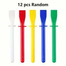 6/12 piezas Herramientas aplicadoras de pegamento de colores - Herramientas de precisión para manualidades de cuero - Duraderas y fáciles de limpiar - Espátula para pegamento de arte - Proyectos creativos hechos a mano de multicolor - Multicolor - Ver 12
