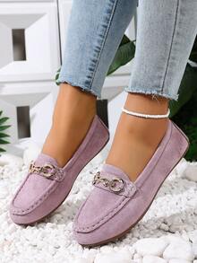 2026 Mocasines planos, zapatos de suela blanda tipo slip-on, zapatos casuales cómodos para todas las estaciones - Púrpura malva - Ver 9