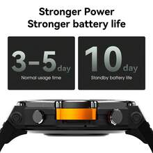 PANDA Reloj inteligente M-Rex4 para deportes y fitness, pantalla táctil HD de 1.45", llamadas Bluetooth, SOS, modos deportivos múltiples, resistente al agua 5ATM, compatible con Android e iOS, batería de 500mAh, unisex - Ver 3