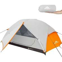 Carpa Forceatt para 2 y 3 Personas es Impermeable y Resistente al Viento Tienda de campaña para 3 a 4 Estaciones Poste de Aluminio Ligero Que se Puede Instalar rápidamente Ideal para Senderismo - 2 personasgris y naranja - Ver 8