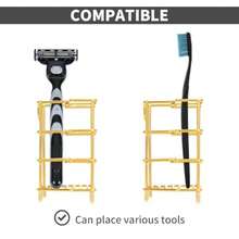Stainless Steel Bathroom Toothbrush Holder Toot Older  Sower Stains Steel  Anging Tootaste Toot Ing Organizer Stand Stoe Caddy  Batrooms Gold - 金色 - 查看 4