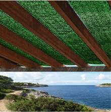 BLOOM STORE - Malla de Sombreo y Ocultación Verde para Jardín, Terraza y Obra – Protección Solar y Privacidad Exterior | Medidas 1,5*8 m y 2*8 m - verdes - Ver 1