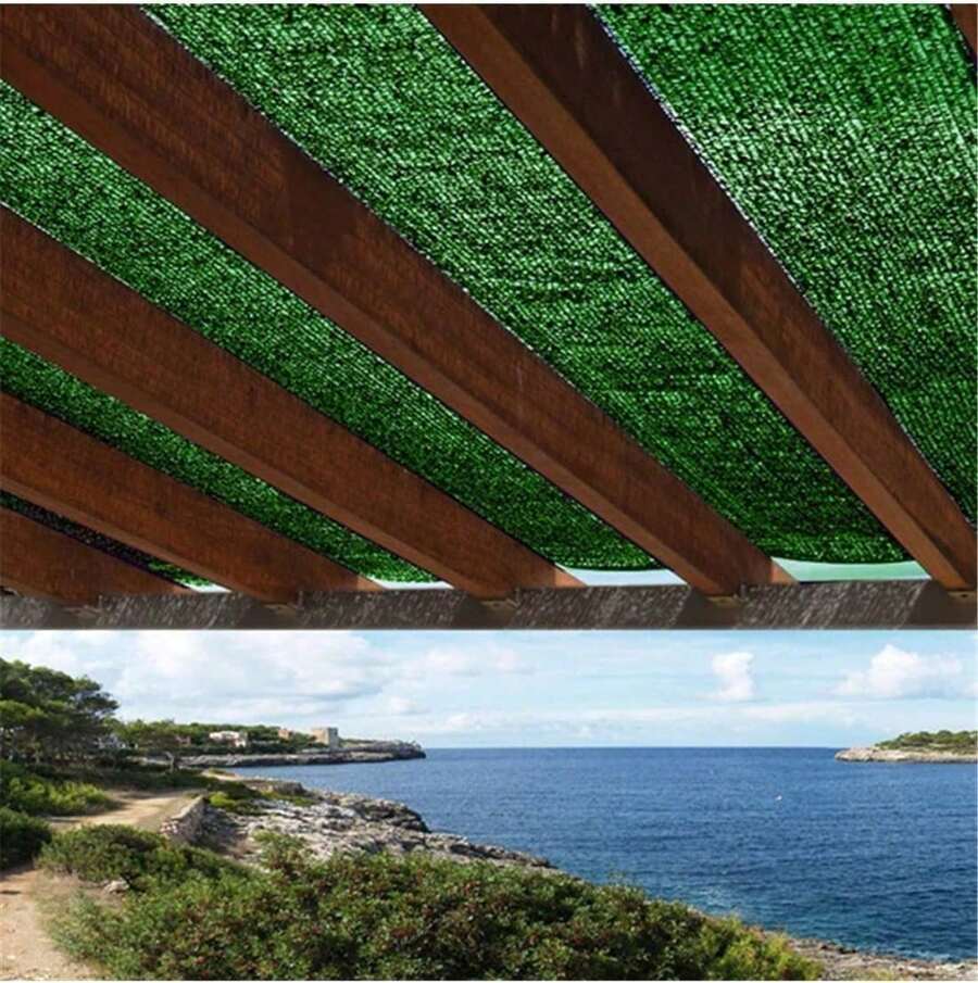 BLOOM STORE - Malla de Sombreo y Ocultación Verde para Jardín, Terraza y Obra – Protección Solar y Privacidad Exterior | Medidas 1,5*8 m y 2*8 m - verdes - Ver 1