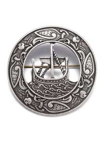 1 chiếc ghim cài áo kim loại hình tàu chiến Celtic Viking thời trang mới, kiểu dáng retro dành cho nam và nữ, họa tiết sóng rune, thích hợp làm quà tặng dự tiệc hoặc ngày lễ. - Thời trang - Xem 10