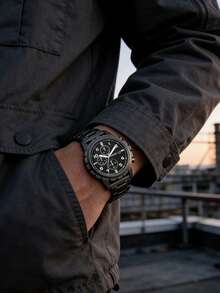 Đồng hồ bấm giờ nam Fossil Dean FS4721, vỏ thép không gỉ, mặt số đen. - màu đen - Xem 2