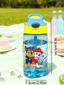 1 Paw Patrol Pikachu 500ml/16oz Party Wassertasse blau lila mit Strohhalm und tragbarem Griff, kann Eiswürfel halten, geeignet für Outdoor-Aktivitäten auf dem Campus, Reisen und Fitness, universelles Wasser-Nachfüllutensil oder Geburtstagsgeschenk, Halloween-Geschenk, Thanksgiving-Geschenk und Weihnachtsgeschenk (einige Teile können zufällig sein) - Übersicht 6