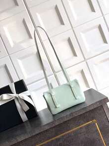 Light Green Leather Women's Fashion Shoulder Bag, Suitable For Daily Commuting - Verde claro - Ver 4