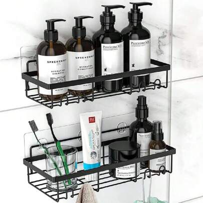 Juego De 2 Piezas Estante Organizador Regadera Para Baño,Estante Baño Sin Taladro,Con Gancho, Organizador De Ducha De Acero Inoxidable Resistente a La Oxidación,44471302