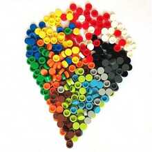 200片/包 1x1圆形特种砖块，小颗粒散装砖块，DIY玩具，冬季礼物，积木，建筑材料 - 彩色 - 查看 5