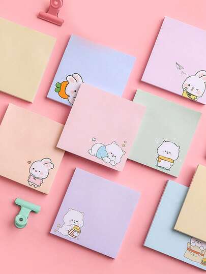 Cartoon Pattern Random Sticky Notes, Student Supplies