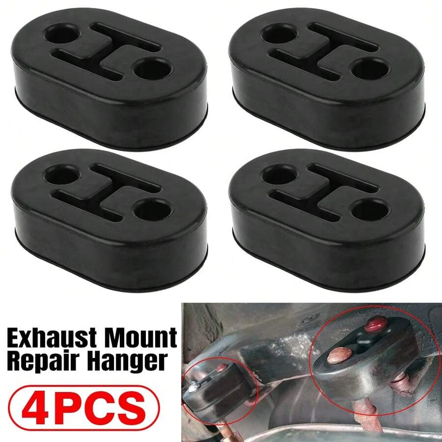 4Pcs Car Exhaust Mount Repair Hanger Bracket Heavy Duty Rubber Replacement Parts - Black - View 1