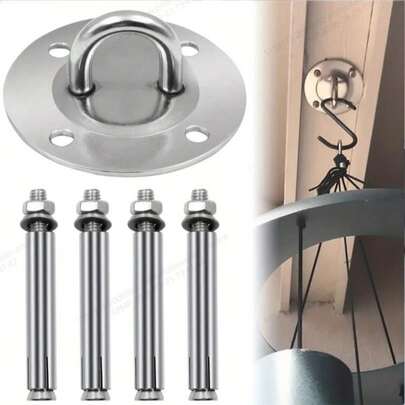1 pieza Placa fija de acero inoxidable colgante, para hamaca, silla colgante, columpio, gancho giratorio, accesorios de hardware de ocio al aire libre