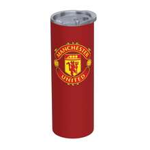 Red Manchester United FC Crest Skinny Tumbler With Straw, English Football Fans Cup - Nhiều màu - Xem 1