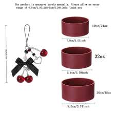 Black Cherry Pendant And 2 Silicone Bottle Sleeves Suitable For 24/30/32/40oz Water Bottles, Perfect Water Bottle Accessory Set - Burgundy - View 3