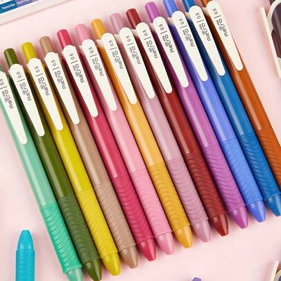 Bộ bút gel thẩm mỹ cầu vồng 10/20, đầu bút mảnh 0.5mm, viết trơn tru, khô nhanh, thích hợp cho tô màu người lớn, viết nhật ký, thư pháp, vẽ thiệp sinh nhật, ghi chú, làm đồ thủ công, vật dụng thiết yếu cho năm học mới.
