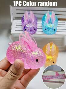 1/6个装 柔软可爱兔子挤压玩具，减压玩具，触觉玩具，办公旅行减压玩具，适合儿童、青少年和成人，逼真动物玩具，儿童礼物，儿童玩具，女孩玩具，男孩玩具，感官玩具，儿童派对礼物，课堂奖励，复活节礼物，圣诞节礼物，派对礼品袋填充物，生日派对礼物，派对游戏，趣味礼物 - 彩色 - 查看 23