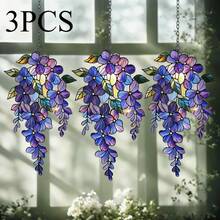 1pc 15cm_15cm Wisteria Branch Acrylic Sunshine Catcher - Holographic Floral Window Decor, Spring Garden Gift, Floral Home Decor For Mom - A - View 2