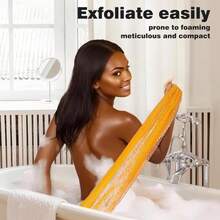 1 Pack Authentic African Net Sponge With Handles, Mesh Body Scrubber, Exfoliating Sponge For Gentle Cleansing &Amp; Back, Durable, Portable Bath Sponge (Orange) - ColorA - View 5