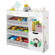 Estantería para juguetes, estante con 9 cajas de almacenamiento, organizador de juguetes, amplio espacio de almacenamiento, librería - Blanco - Ver 6