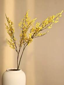 1pc/5pcs Faux Flocked Lavender Bouquet, Plastic Artificial Flowers For DIY Home, Outdoor Garden, Living Room, Bedroom Vase Decor, Wedding Bridal Bouquet Supplies - Yellow - View 5