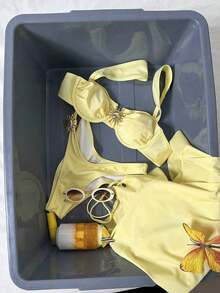 3pcs Solid Color Tankini Swimwear Set, Wide Strap Design With Underwire For Comfortable Support, Fashionable Beach Style, Perfect For Summer Beach And Pool Party Vacation - 黃褐色 - 查看 11