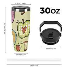30oz  Apple Stanley Style Tumbler Wrapped Graffiti SGRHO Mug - 白色 - 查看 2