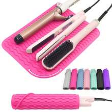 1PC Heat Resistant Silicone Mat And Sleeve For Curling Iron And Hair Straightener Portable Hot Tool Pad With Heat Insulation And Anti Slip Design Protects Surfaces From Heat Damage Foldable And Easy To Store Suitable For Travel And Home Use Also Works As Makeup Brush Holder And Vanity Organizer Durable Flexible And Easy To Clean Ideal For Hair Styling Tools Storage Bathroom Accessories Vanity Decor Desk Organizer Travel Essentials And Beauty Tool Accessories - 彩色 - 查看 14