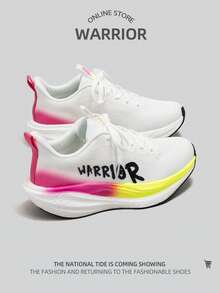 WARRIOR 1 Pair Colorblock Casual Sneakers, Low-Top Daily Sports Shoes - White and Black Powder - View 4
