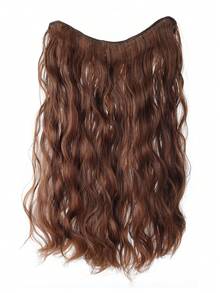 20英寸V型夹式接发片，黑棕色，自然波浪卷合成纤维假发片 - 彩色 - 查看 10