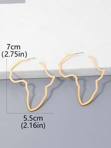1 Pair Elegant Minimalist Geometric Asymmetrical Line Design Earrings - Yellow Gold - View 4