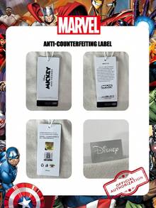Marvel 1个漫威官方授权盾形背包，新颖圆形单肩包，漫威粉丝必备，PU皮革斜挎包，大容量书包，适合青少年、休闲旅行通勤，男女通用，适合返校、日常、课堂使用。 - 黑色 - 查看 3