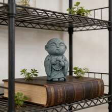 2.5-Inch Sandstone Japanese Monk Figurine, Home Decor, Jizo Statue Design, Fish Tank Decoration, Micro Landscape Ornament, Zen Decor - Model E - Monk With Buddhist Beads - View 3