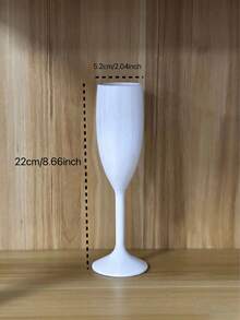 White Wine Glass, Machine-Blown, Reusable Plastic, Shatter-Resistant, Multipurpose For Cold Drinks, Suitable For Weddings, Bridal Parties And Other Occasions - Multicolor - View 9