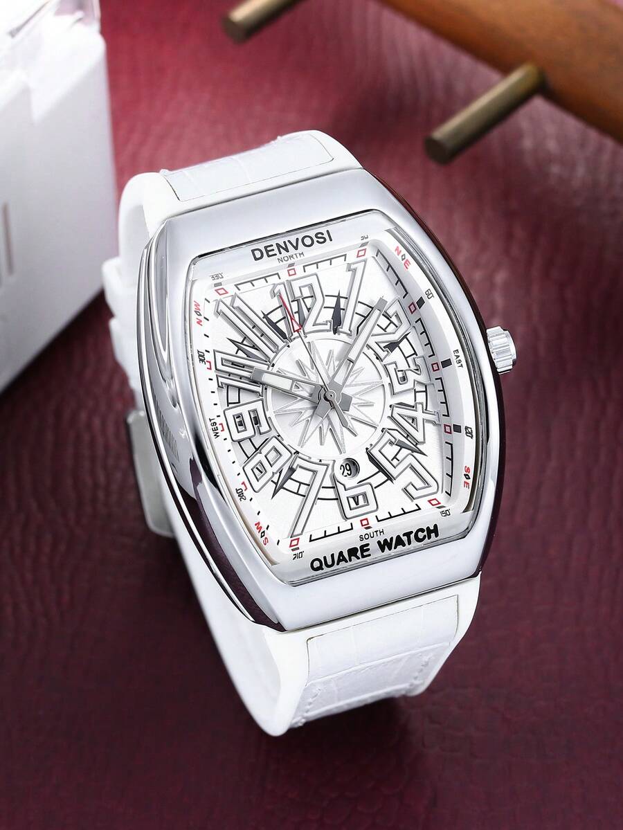 Men's Starry Sky Barrel Luxury Watch With Silicone Strap