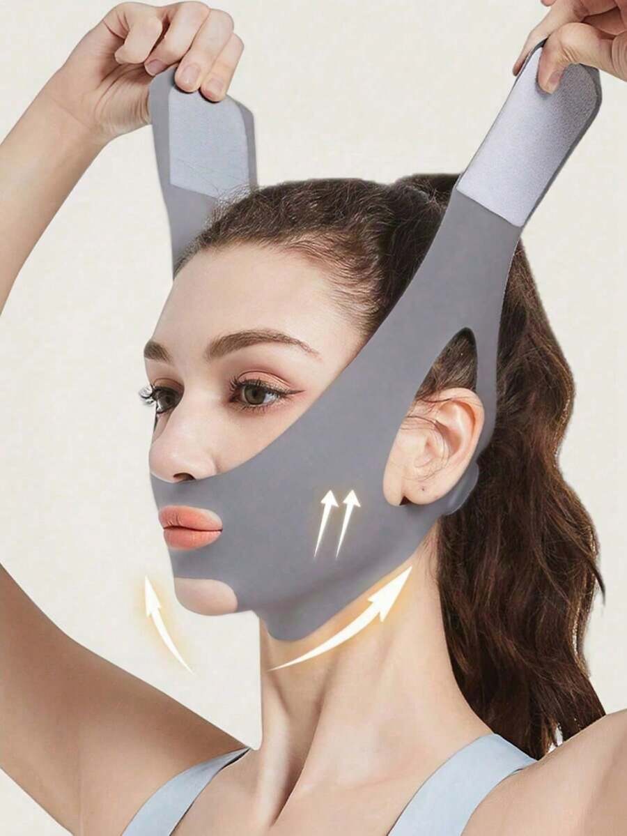 1 pièce Masque de sommeil réversible sans couture gris/rose en forme de V, convenant pour un port quotidien. Ce masque de sommeil peut être porté pendant le sommeil, la détente, la télévision, l'exercice ou les loisirs. - Multicolore - Voir 1
