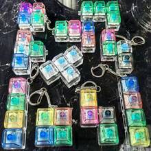 1pc Transparent Mechanical Keyboard Keychain Set, Stress Relief Toy, Acrylic Decompression Keychain, Portable Anxiety Relief Pendant, Office Worker, Bag Decor Accessory, Squeeze, Sticky Soft Toy, Water-Based Soft Gel Toy, Soft Plush Toy, Party Small Gift, DIY Game, Cheese Soft Candy - Multicolor - View 2