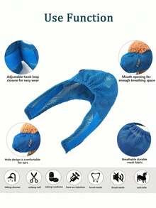 Mặt nạ cho mèo có thể điều chỉnh, thoáng khí, chất liệu polyester, chống cắn, chống liếm, chống ăn, chống la hét, có khóa dán, thích hợp sử dụng hàng ngày, khi đi du lịch, leo núi, trượt tuyết. - Nhiều màu - Xem 6