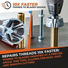 THORVALD Big Deburring External Chamfer Tool With Tungsten Carbide Blade - Deburr Tool For All Thread, All Metal Rod, Pipe, PVC - 1/2" To 1-3/8" Diameter (12~35mm) - User Guide + Tutorial Video - ColorA - View 3