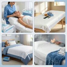 100 chiếc ga trải giường massage dùng một lần không dệt, chất liệu vải không dệt, dùng cho tiệm làm đẹp, xăm hình, vệ sinh giường, vỏ gối mặt. - trắng - Xem 8