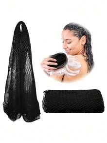 1PC African Net Sponge, Long African Exfoliating Bath Net, Ghana Sapos Scrub Cloth, Powerful Deep Cleansing Mesh Shower Scrubber, Effective Body & Back Exfoliator For Removing Dead Skin & Impurities, Reusable Design For Smooth Glowing Skin, Ideal Daily Skincare Bath Essential For All Skin Types - Multicolor - View 13