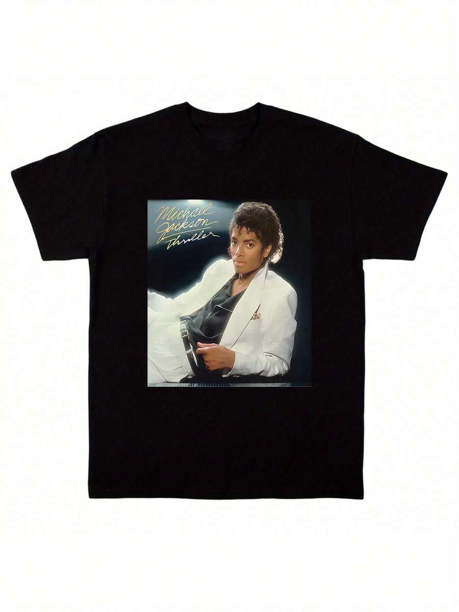 2026 Classic Michael Jacksons King Of Pop Rip Rap Style T Shirt Black Crew Slogan Bodybuilding Top Boyfriend Style Casual Wear Suitable For AllSeasons Graphic Tee Men Playera De Hombre T-Shirts For Men,Jackson Glove Graphic T-Shirt,Men's And Women's Sports Leisure Tee,Y2k Summer  Vacation Clothes, T Shirts For Men's And Women's Graphic Tee Lightweight Breathable 100%Cotton T Shirt -  Regular Fit Round Neck Casual Casual Attire - , Casual Shortsleeved Round Neck Summer Tops, Mediumstretch Fabric, Comfortable Fit For All Seasons, Tshirt With Unique Pattern , Relaxed Fit, Free Shipping - 黑色11 - 查看 1