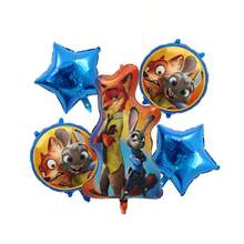生日派对用品套装，包含朱迪·霍普斯和尼克·王尔德生日快乐横幅、铝箔数字气球和卡通人物装饰品，适合色彩缤纷的卡通主题庆祝派对装饰。 - 如圖 - 查看 14