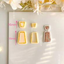 4 khuôn đất sét hình học tối giản, khuôn làm khuyên tai bằng đất sét thiết kế hình học trang nhã, có thể tái sử dụng cho các sản phẩm thủ công làm từ đất sét polymer. - Nhiều màu - Xem 10